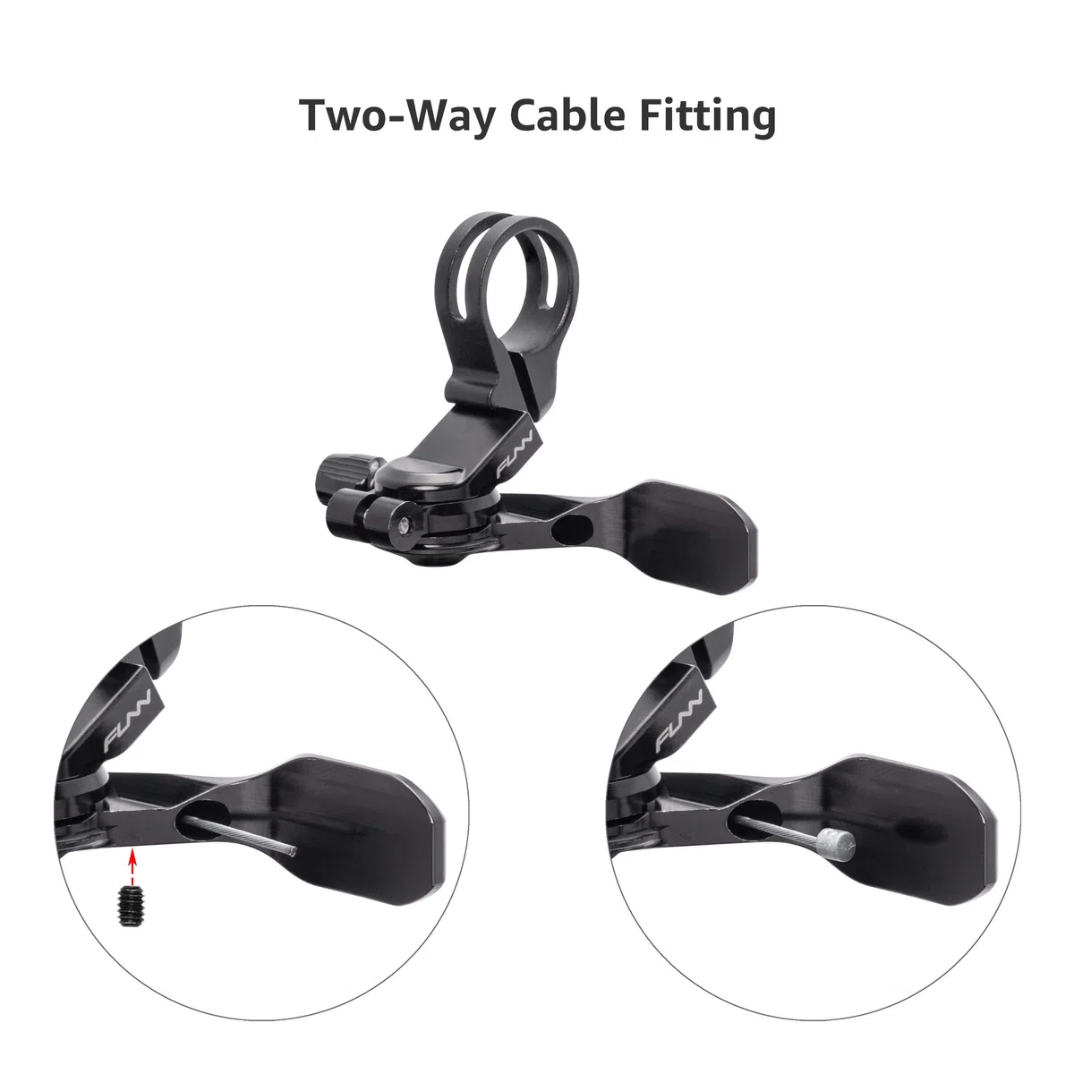 Funn UpDown Kit leva remota CNC per reggisella telescopico per mountain bike, con 4 posizioni di montaggio, compatibile con reggisele con routing esterno e interno