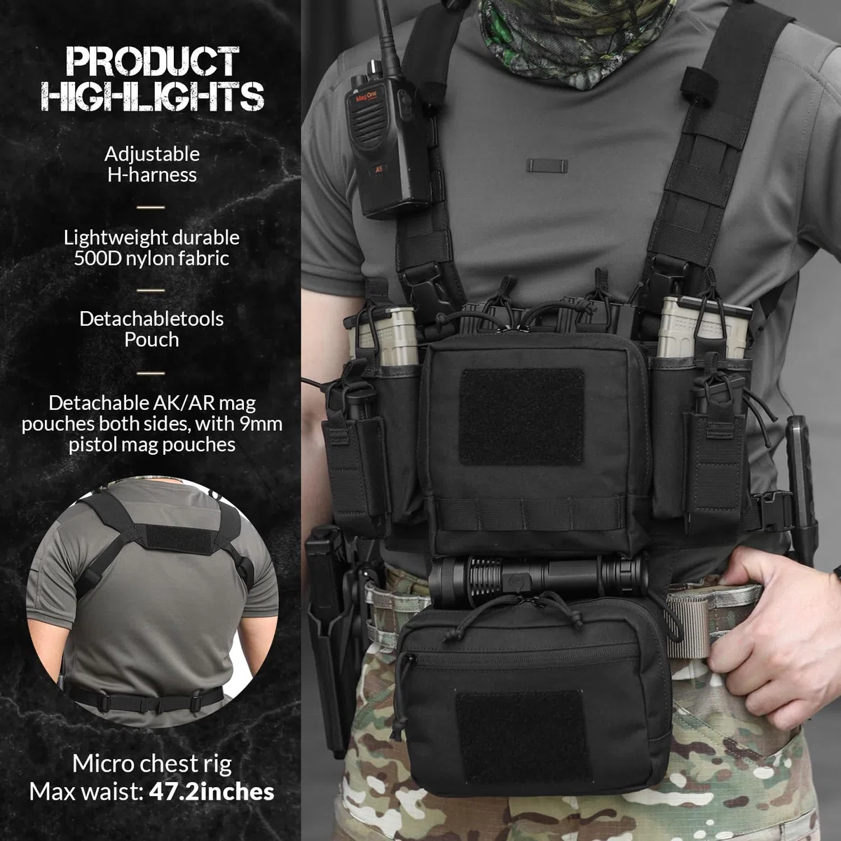 VOTAGOO Pelo tattico, Paintball Chest Rig