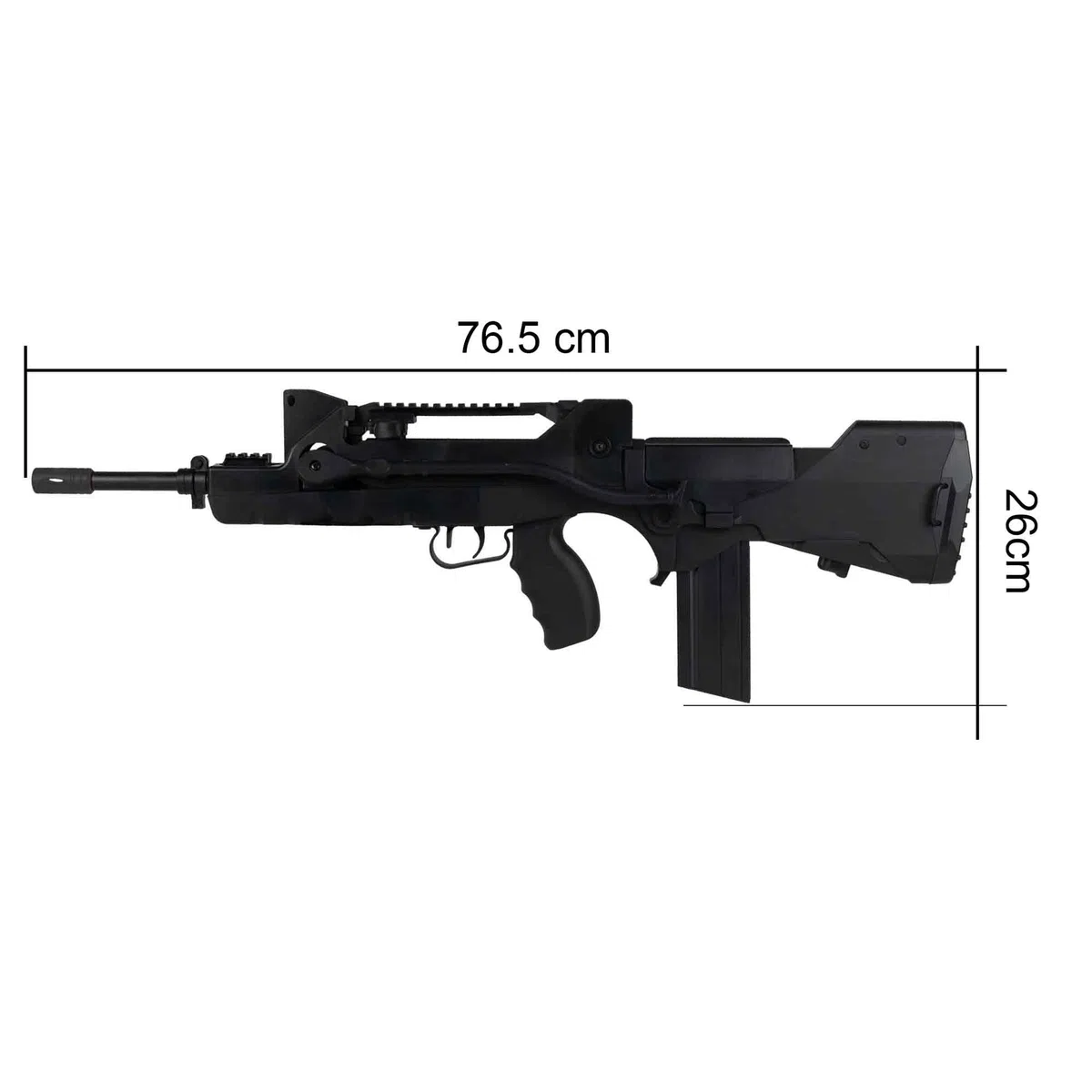 Fucile Softair Manuale a Molla Famas Migliorato/Potenza: 0,9 Joule/Colore:Nero/plastica ABS ad alta resistenza