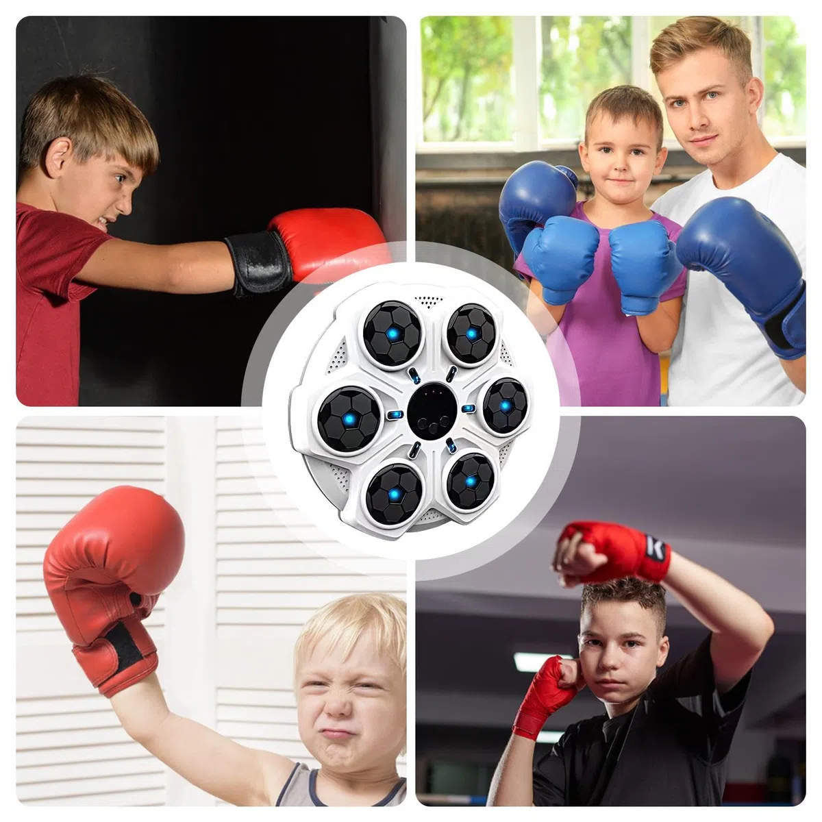 Macchina Punch Box per Allenamento Boxe con Musica Regolabile, Interactive Workout Machine, Attrezzature di Allenamento per Bambini