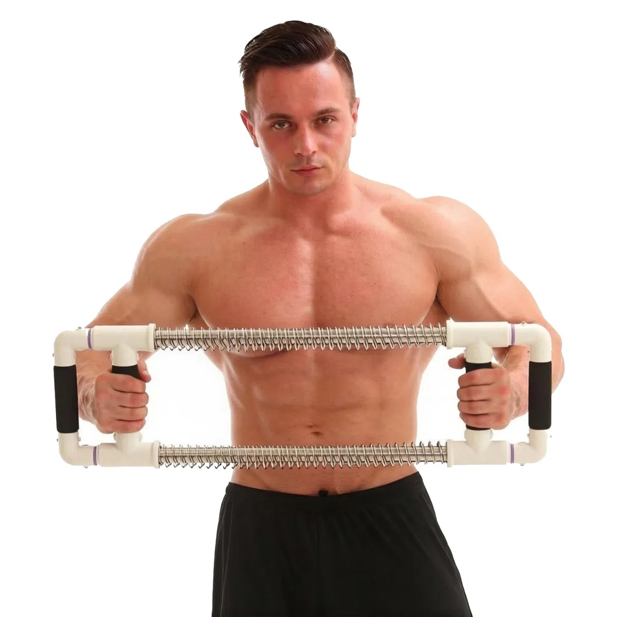 GOFITNESS Push Down Bar Attrezzo per Pettorali | Esercizi Petto, Braccia, Spalle, Addominali e Schiena - Allenatore per Pettorali Attrezzo per Allenamento della Forza a Casa