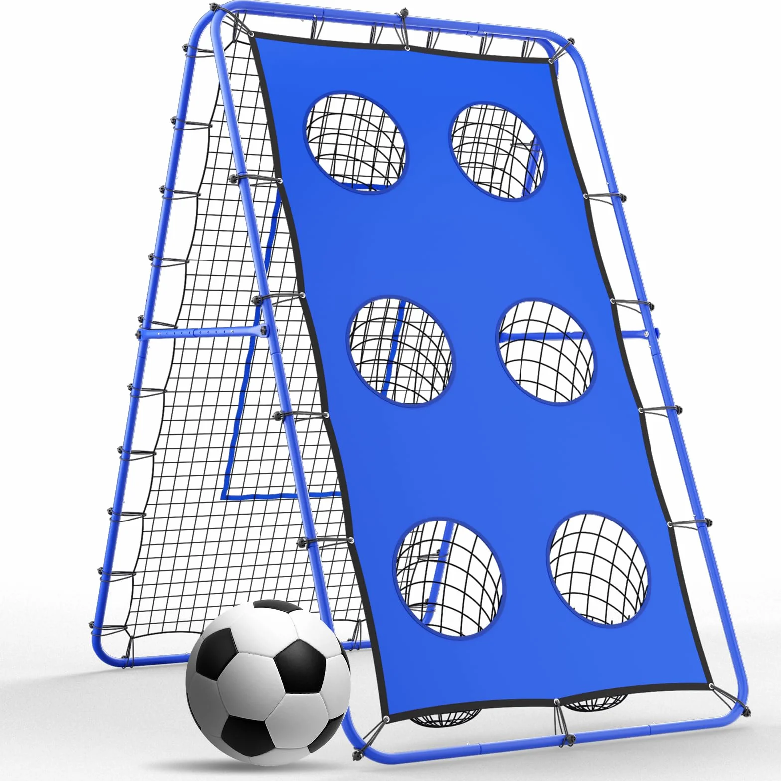 Rebounder per pallavolo 2,1 x 1,2 m - Multi angolo regolabile, dispositivo di addestramento, rete di rimbalzo con pali in metallo stabili, rimbalzo per calcio, pallavolo, pallacanestro