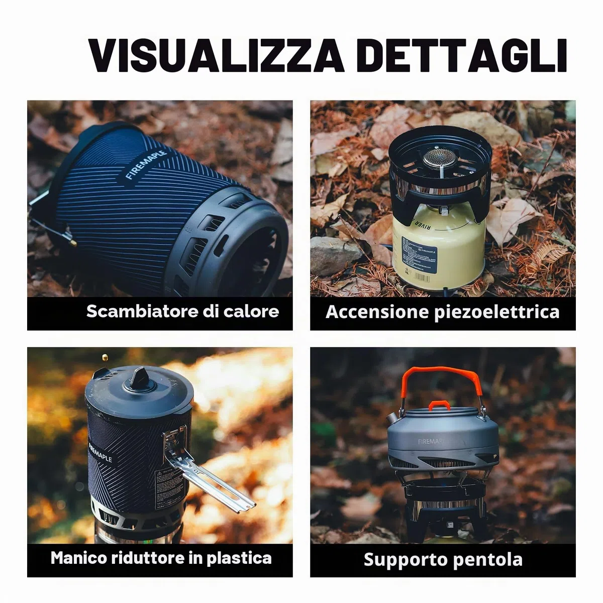 Fire-Maple X2 Pro Fornello a Gas Portatile per Campeggio Bruciatore a Gas Leggero per Escursionisti Outdoor Cottura con Accensione Piezoelettrica, Supporto per Pentole e Supporto per Bombola