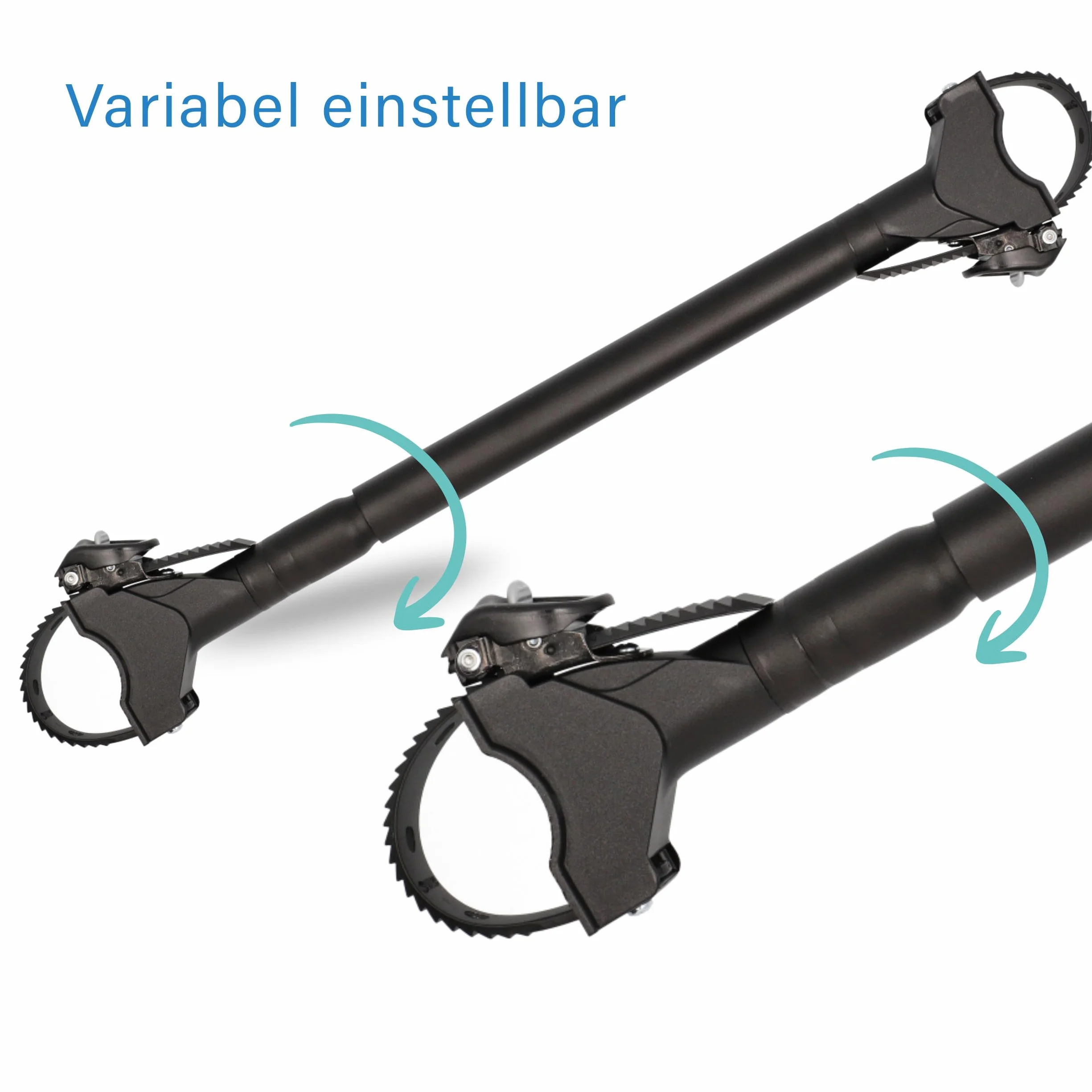 FISCHER Adattatore per telaio della bicicletta, adattatore variabile per un trasporto sicuro e pratico, adatto per tubi fino a 6 cm di diametro, distanza fino a 65 cm tra reggisella e manubrio, nero