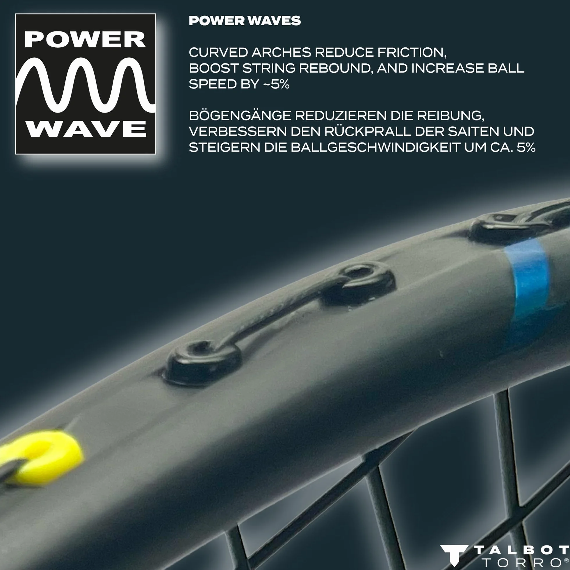 Talbot Torro Isoforce 951 Racchetta da Badminton, 100% Carbon4, Asta Lunga per la Massima Potenza, Profilo della Testa Multitaper 439564