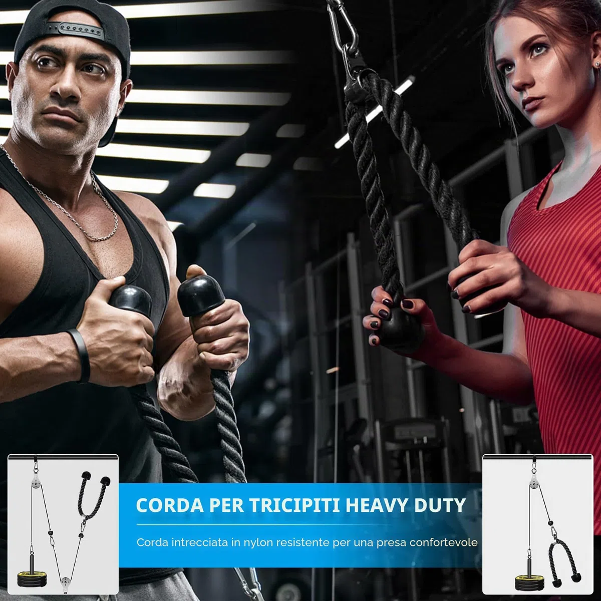 Carrucola Palestra,Puleggia Palestra Doppia Carrucola Cavi Palestra Multifunzione Lat Machine Palestra Casa per Allenamento della Forza dell’upper Body