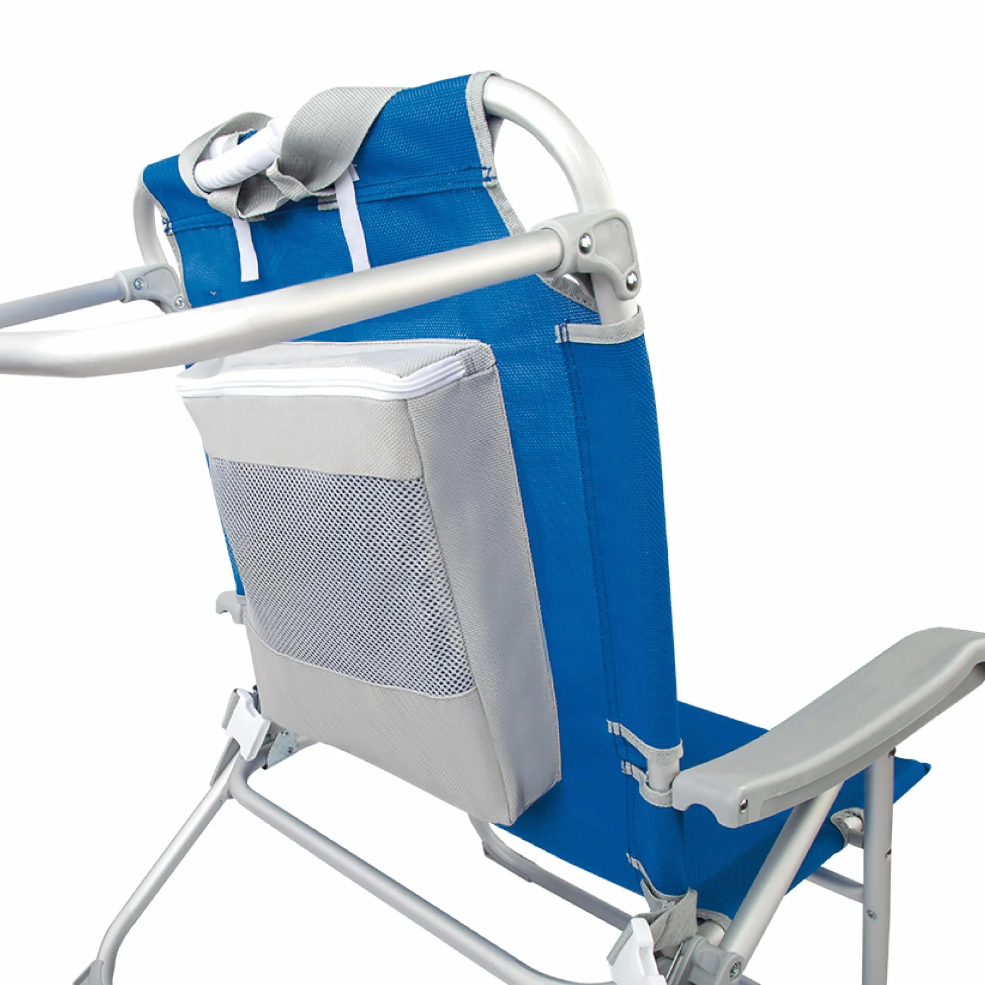 AKTIVE Sedia da spiaggia pieghevole e reclinabile con 5 posizioni, seduta e altezza XXL, portatile e pieghevole 55x66x86 cm, include cuscino, 1 tasca