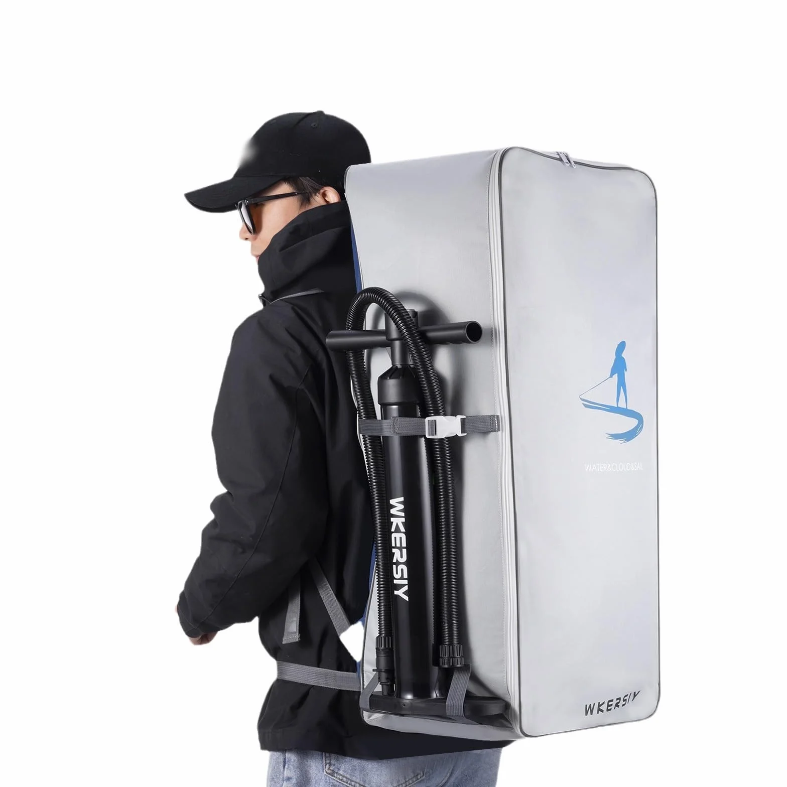 Zaino da viaggio impermeabile da 105 l, per paddleboard gonfiabile, SUP Stand Up Board, borsa a tracolla, panno Oxford portatile, borsa da surf