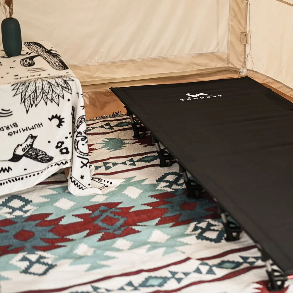 Lettino da campeggio pieghevole leggero pali in alluminio compatto portatile lettino da campeggio facile da costruire letto da campeggio resiliente per tende