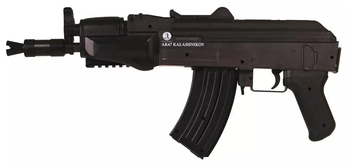 CYBERGUN Fucile Da Softair AK 47 Kalashnikov Potenza 0,5 Joule, Caricatore 300 Pallini Materiale Abs Di Colore Nero