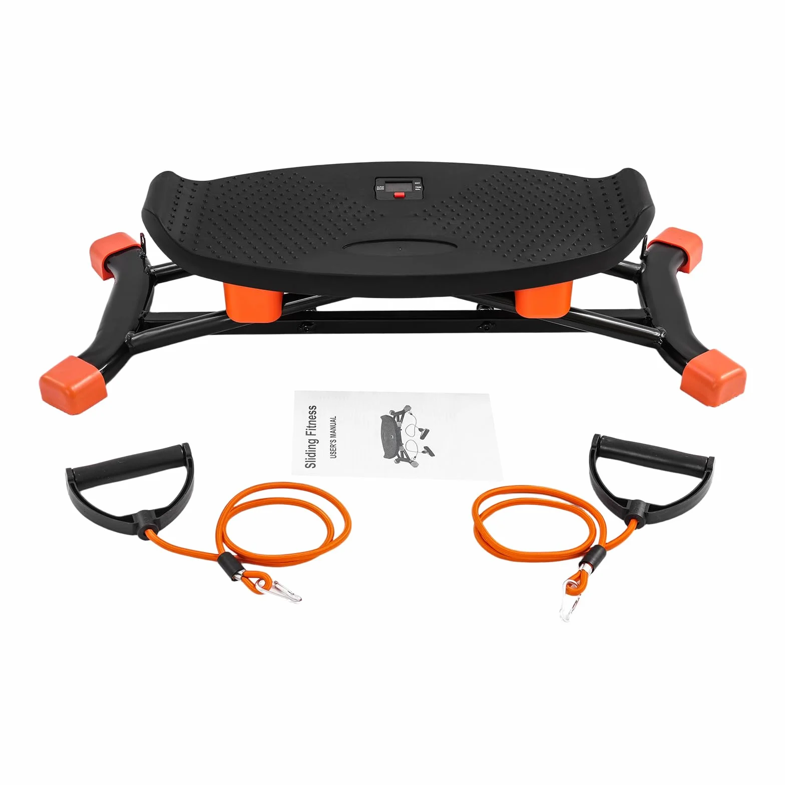 Macchina da sci indoor – Attrezzo da sci per la casa con fasce di resistenza | Dispositivo di sci simulato per allenamento completo | Base antiscivolo e display calorie | Senza montaggio (nero