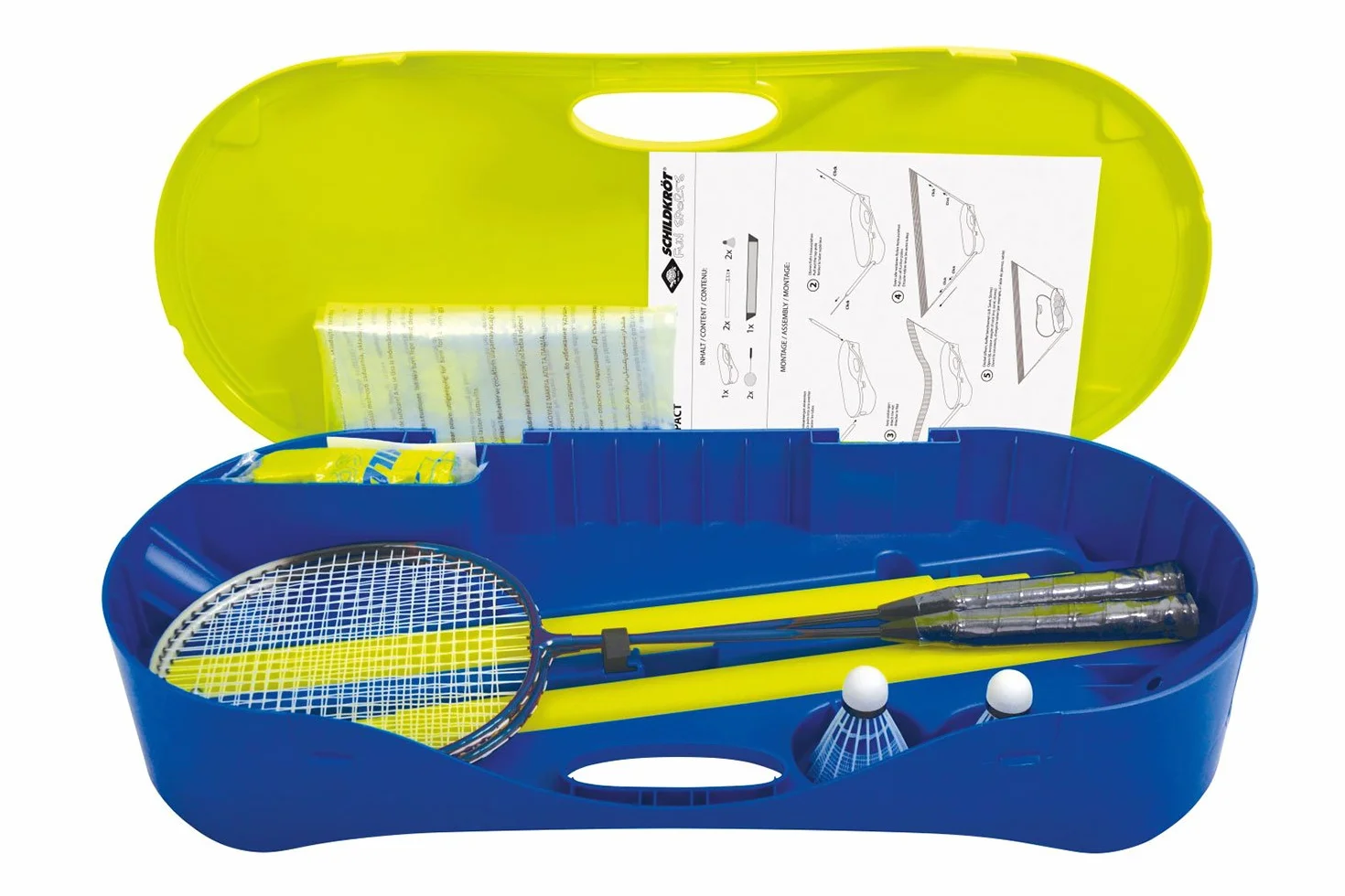 Schildkröt 970992 - Set da Badminton Compact, con Rete, 2 Racchette e 2 Palline, in Pratica Valigetta di plastica