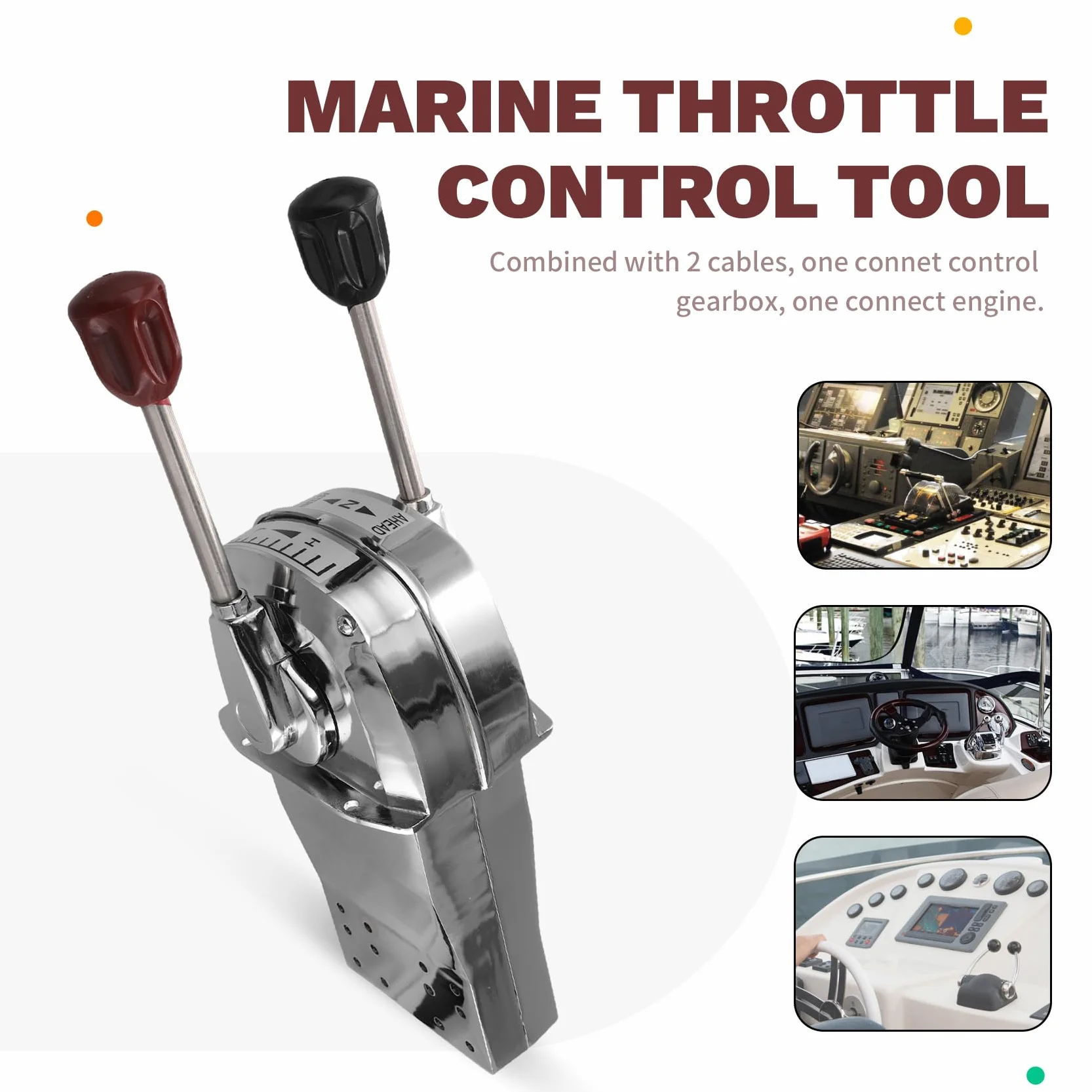 Top Mount Boot Dual Leve controllo motore marino, comando del motore barca, leva di comando