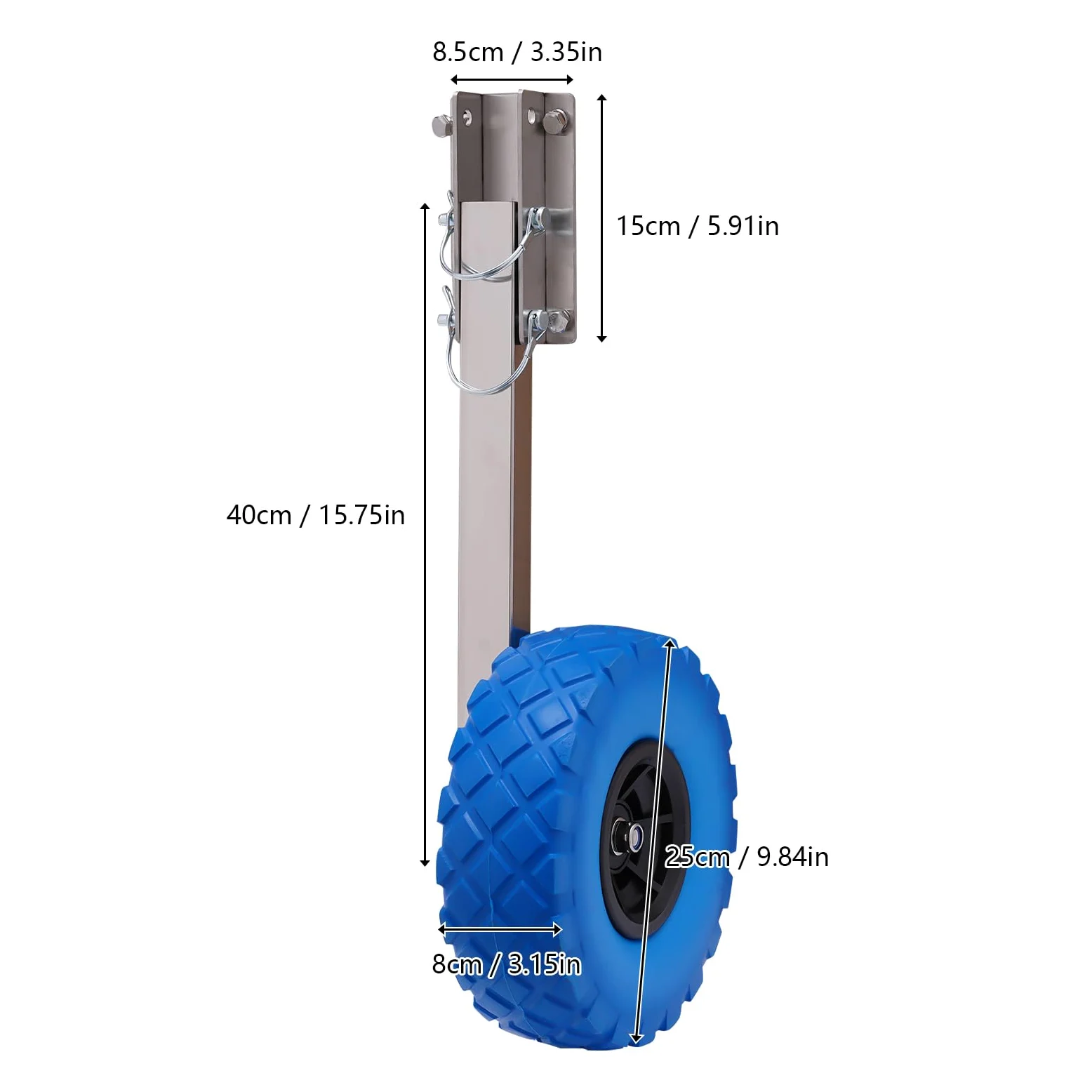 Carrello di trasporto per gonfiabili, in acciaio inox, ruote posteriori, ruote gonfiabili, ruote per il trasporto, per yacht, gommoni, kayak, carico massimo 150 kg