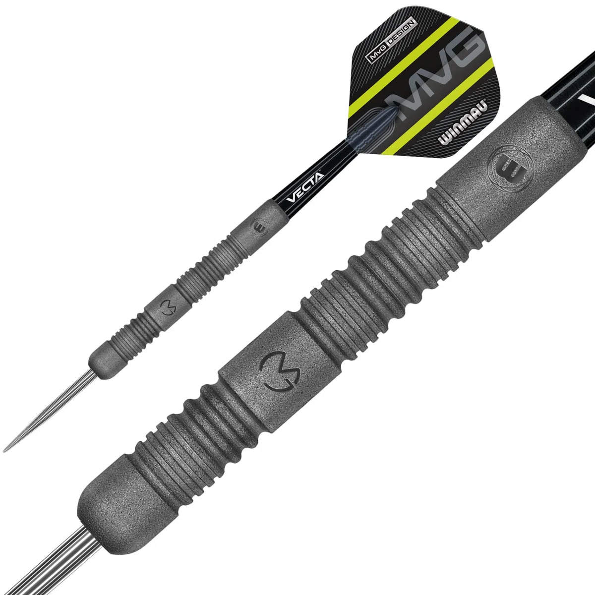 WINMAU Set di Freccette Michael Van Gerwen MvG Exact Steeltip – Include Alette e steli, Disponibili in 21,5 g, 23 g, 24 g e 25 g, Set di Freccette Professionali al 90% in tungsteno