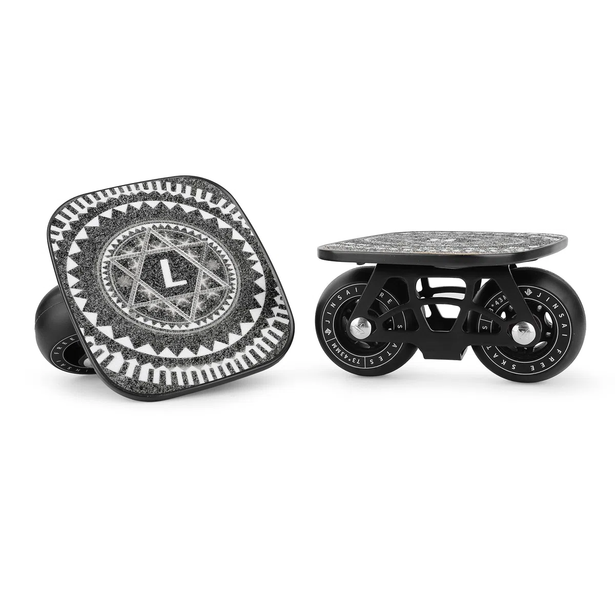 FreeSkates - Pattini portatili a rotelle da strada, con tavola in lega di alluminio antiscivolo, skateboard diviso con ruote in poliuretano di fascia alta