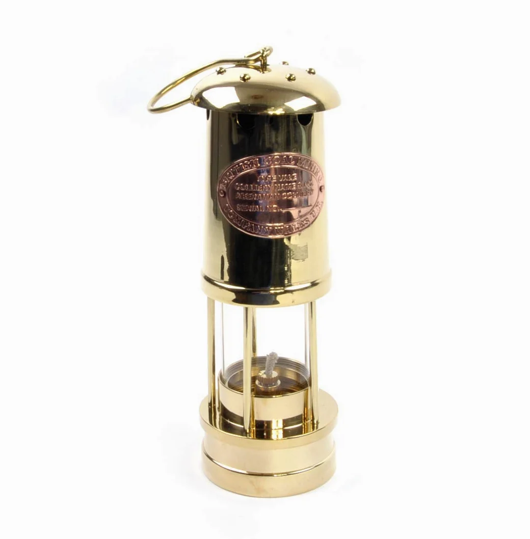 Nauticalia Lampada Miners, 24cm, Oro, Ottone, Senza Finitura, Lampada a Olio