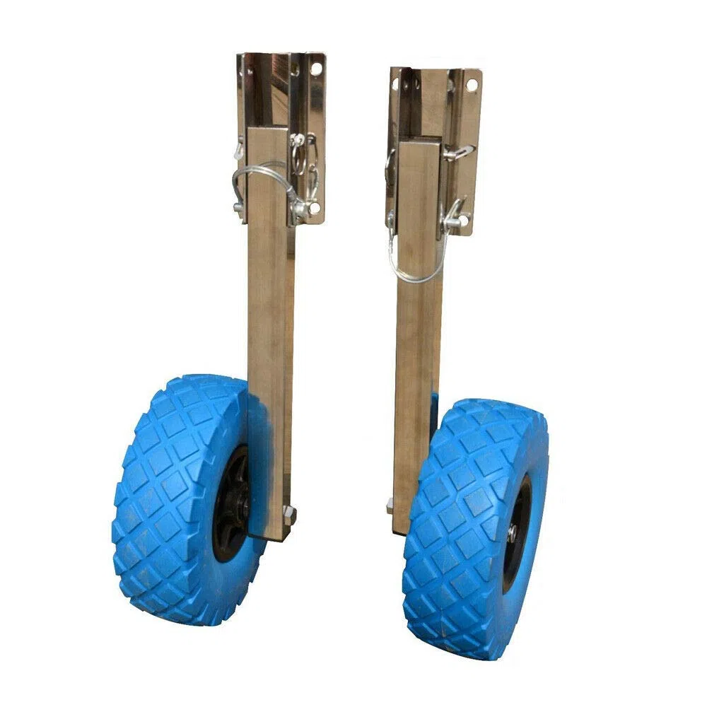 Carrello di trasporto per gonfiabili, in acciaio inox, ruote posteriori, ruote gonfiabili, ruote per il trasporto, per yacht, gommoni, kayak, carico massimo 150 kg