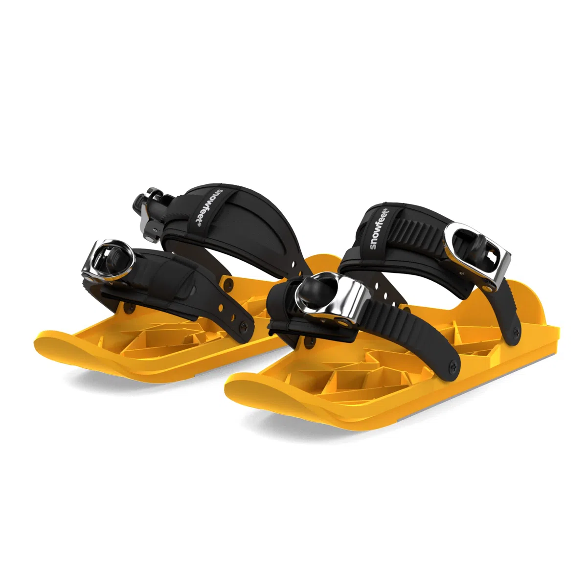 Snowfeet - Mini Pattini da Sci Corti per Neve | Sci per Scarpe Invernali | Pattini da Neve Corti Snowblades Skiboards | The Real Original (Black)
