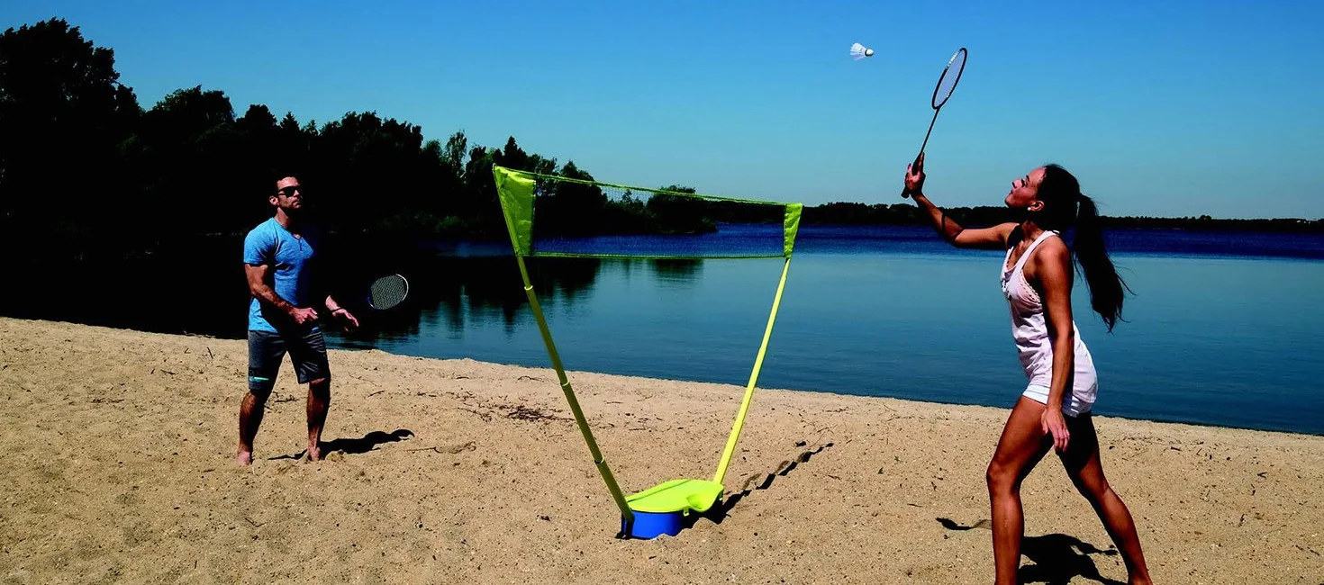 Schildkröt 970992 - Set da Badminton Compact, con Rete, 2 Racchette e 2 Palline, in Pratica Valigetta di plastica