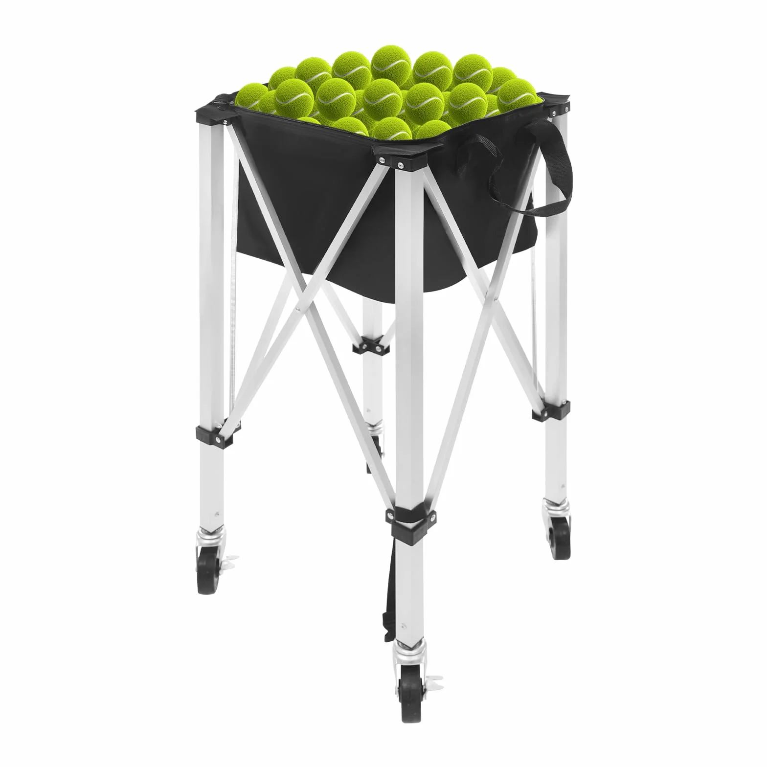 Carrello pieghevole per pallina da tennis, carrello per palline da tennis, portatile, leggero, cestino da tennis, in alluminio, fino a 20 kg, per giocatori di tennis