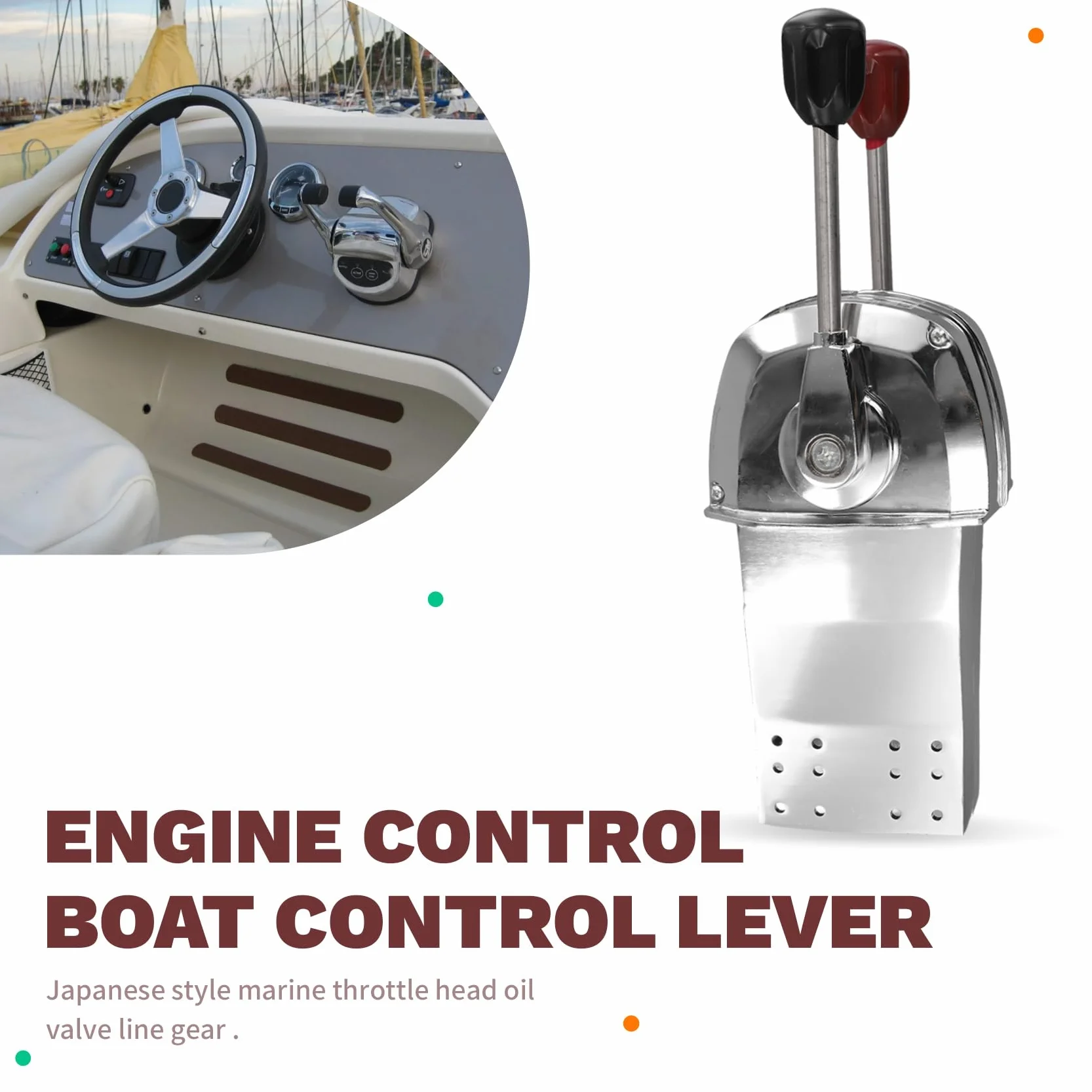 Top Mount Boot Dual Leve controllo motore marino, comando del motore barca, leva di comando