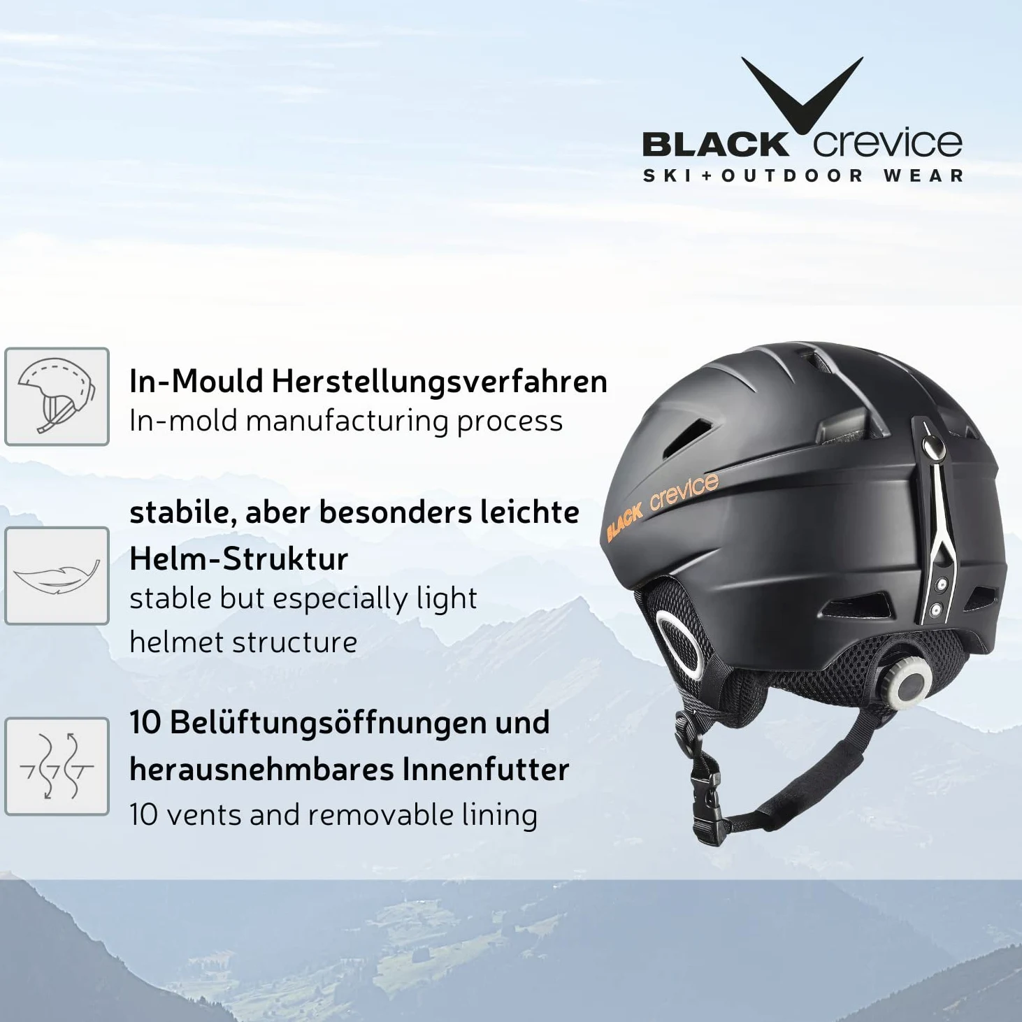 BLACK CREVICE Kitzbühel Casco da sci (X-Large, Nero Carbone)