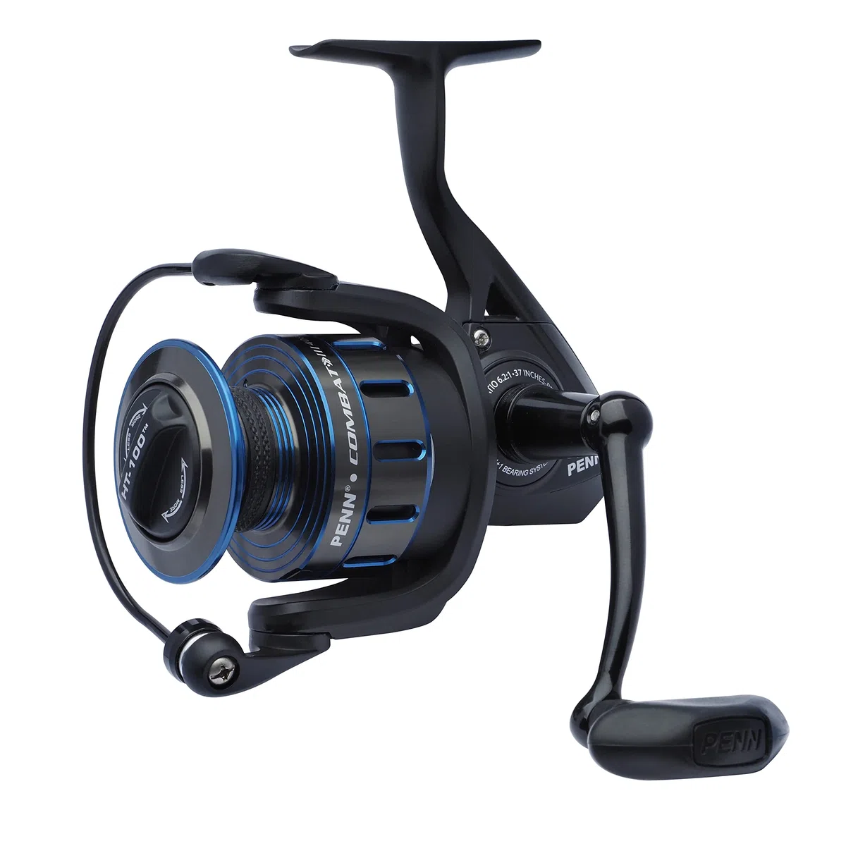 PENN Mulinello Combat III per pesca in acqua salata, versatile, per barca, kayak, riva, spinning, jigging, surf e uso a tutto tondo, nero/blu