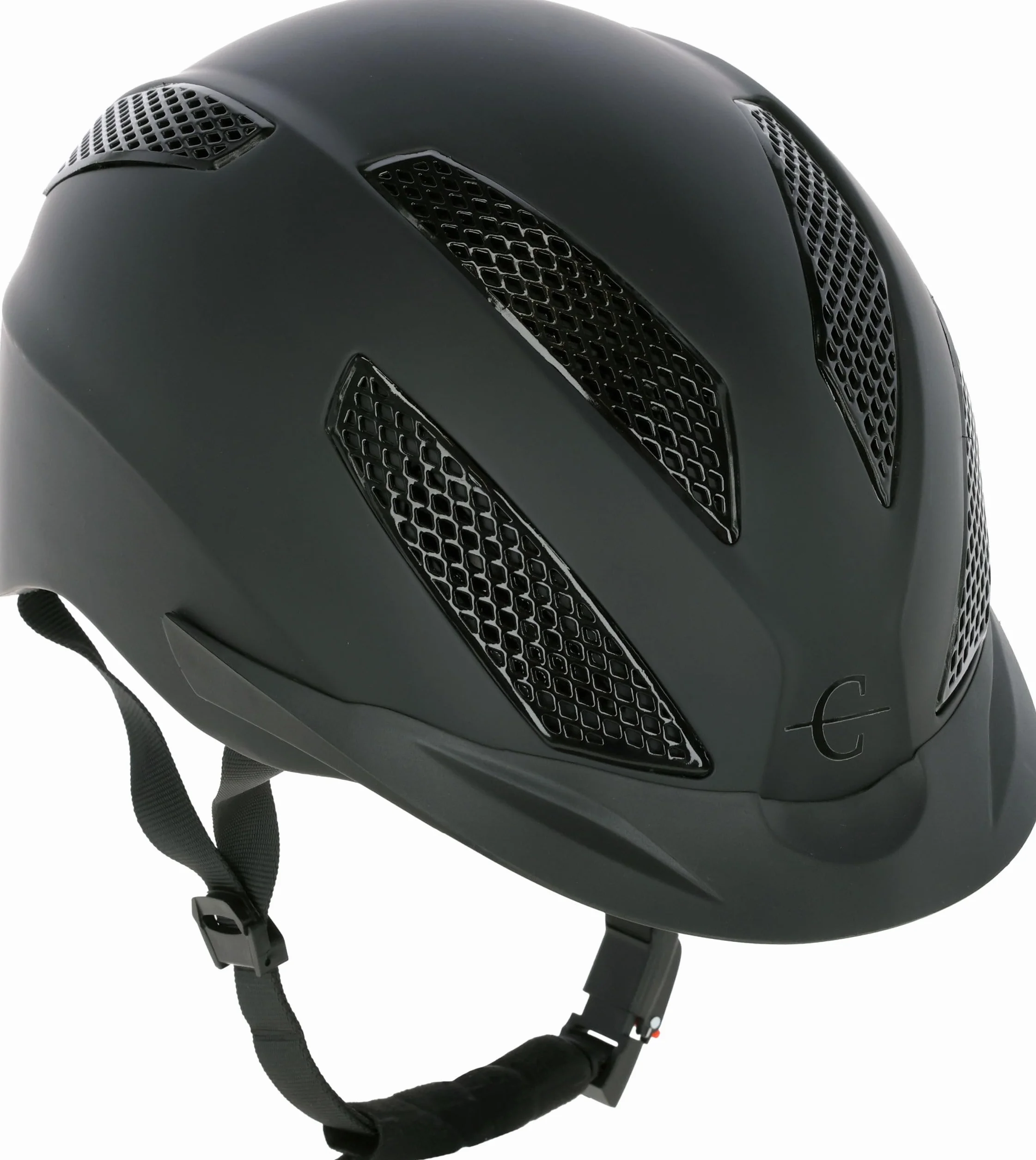Covalliero Casco da equitazione eXite, donna, uomo, nero, circonferenza 57-60 cm, Disc-System, visiera flessibile, sistema di ventilazione, Chiusura Fast-Click
