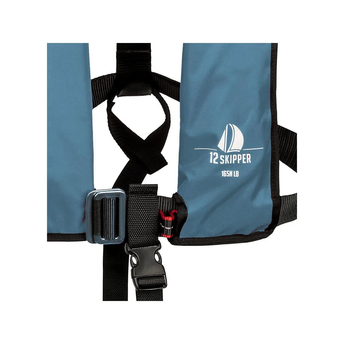 Gilet di salvataggio automatico 165N con imbracatura, giubbotto di salvataggio blu acciaio