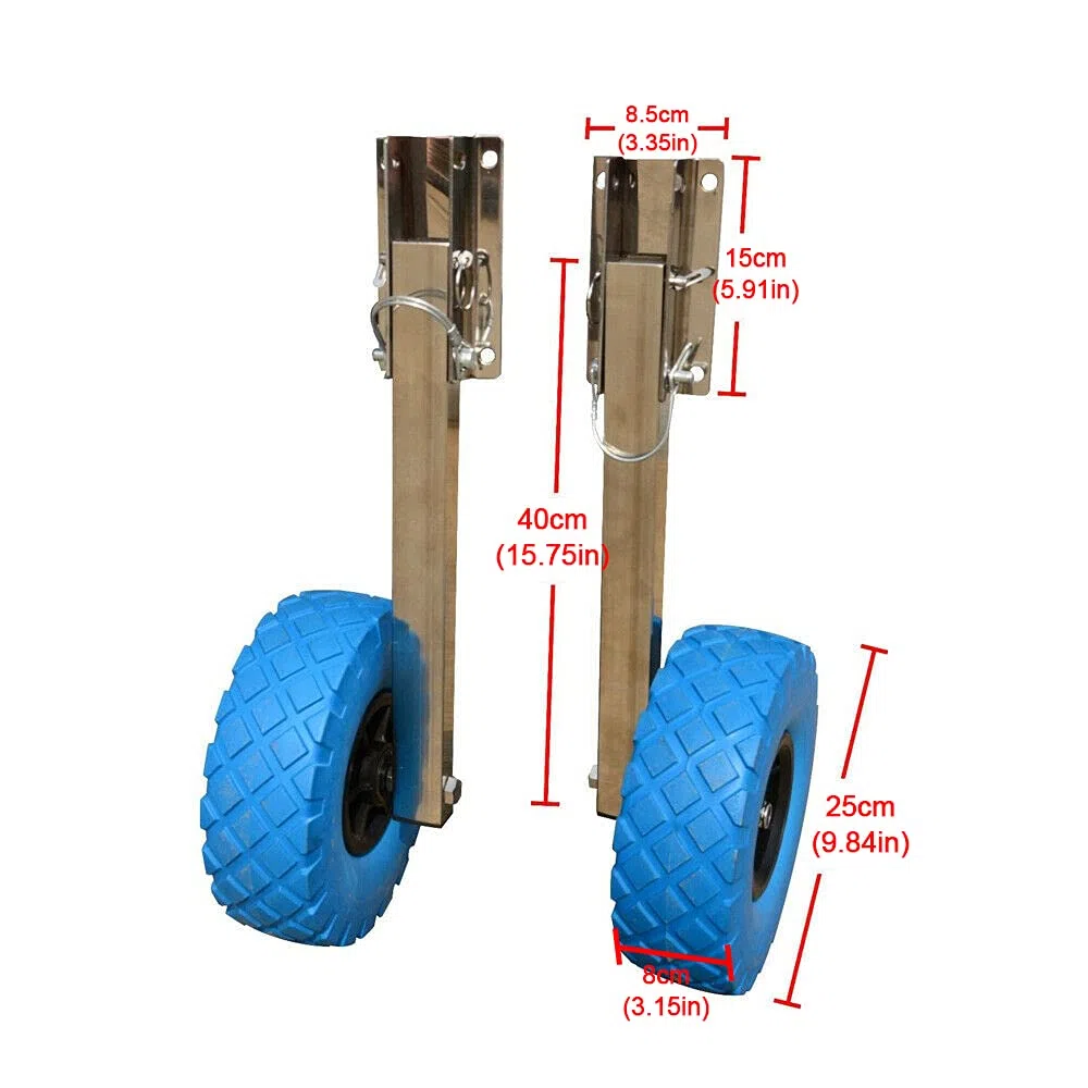 Ruote di lancio per barche barche,Ruota di lancio per barca pneumatica per breve distanza spiaggia mobile Heavy Duty acciaio inox(blu)