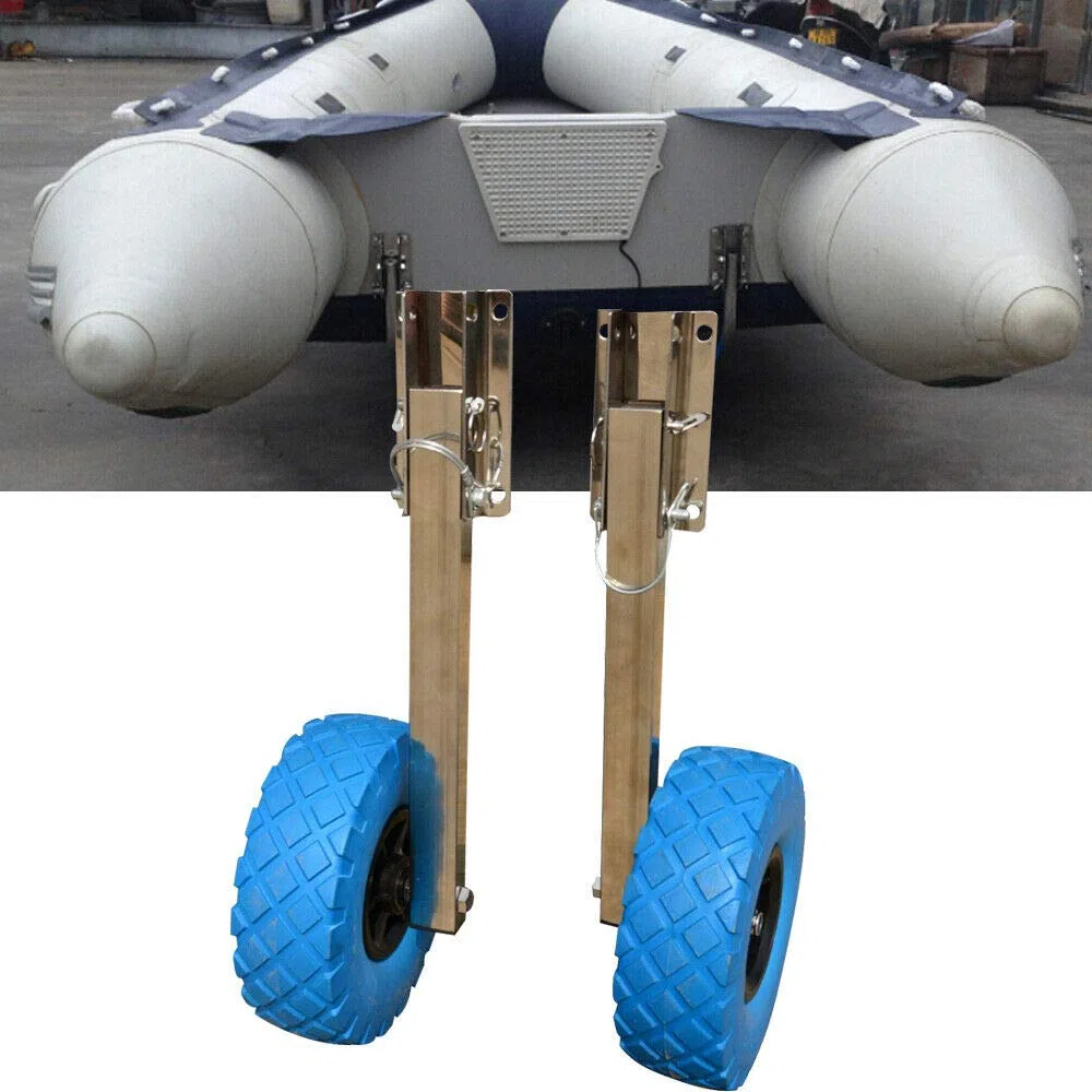 Ruote di lancio per barche barche,Ruota di lancio per barca pneumatica per breve distanza spiaggia mobile Heavy Duty acciaio inox(blu)