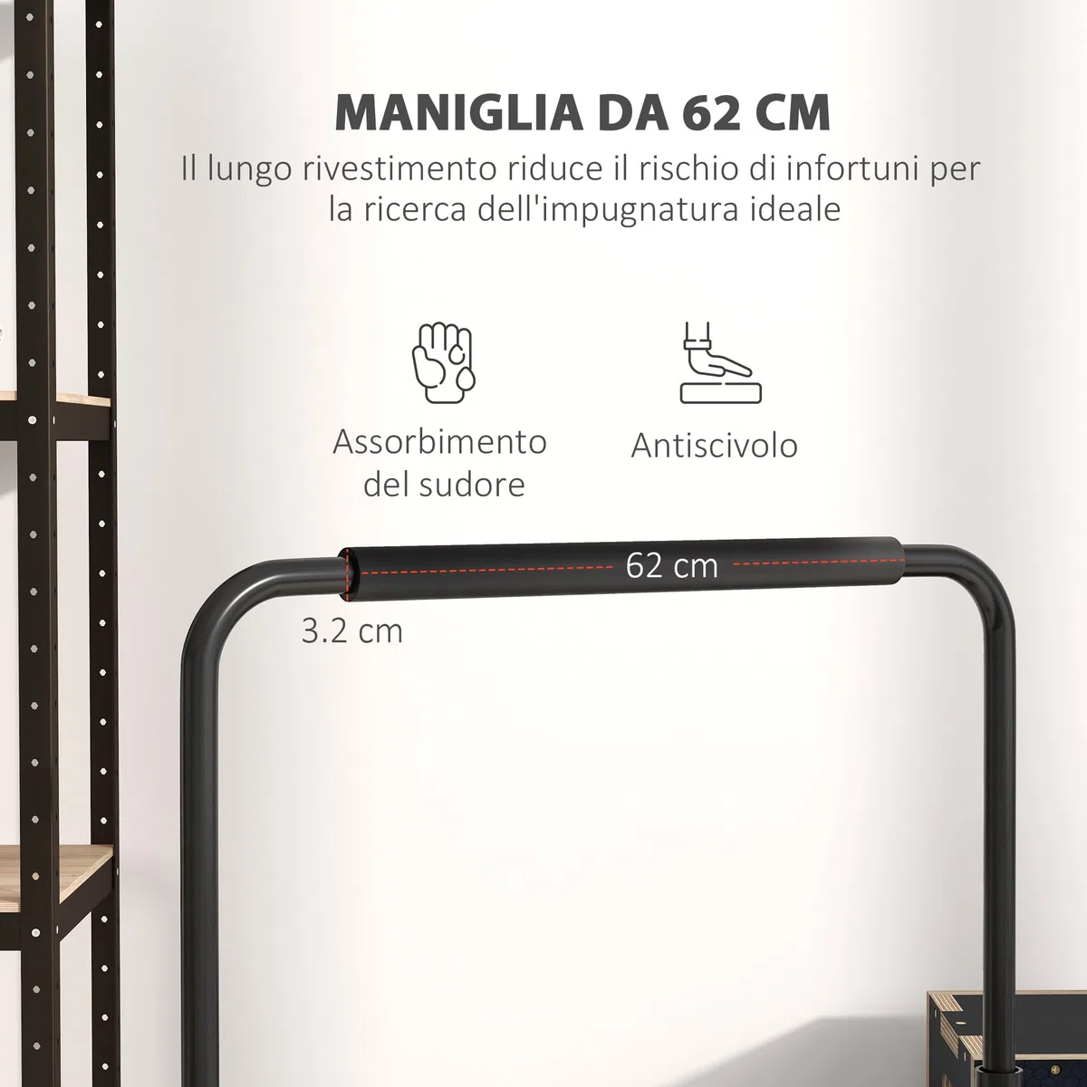 SPORTNOW Set 2 Barre per Dip Regolabile su 4 Altezze con Maniglie Antiscivolo, Push Up Bar in Acciaio, 70x50x80-105 cm, Nero