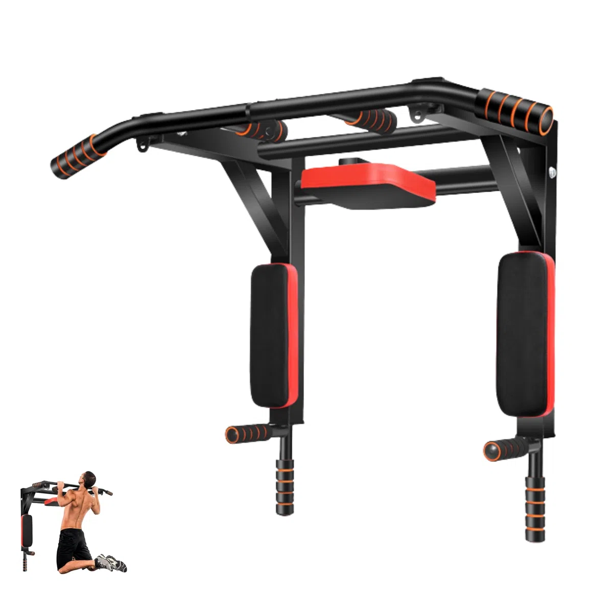 Barra Multifunzione per Trazioni da Fissare al Muro. Barra per Chin Up. Attrezzatura per l'allenamento in Palestra con Supporto Multi-presa, Supporta Fino a 200 kg.