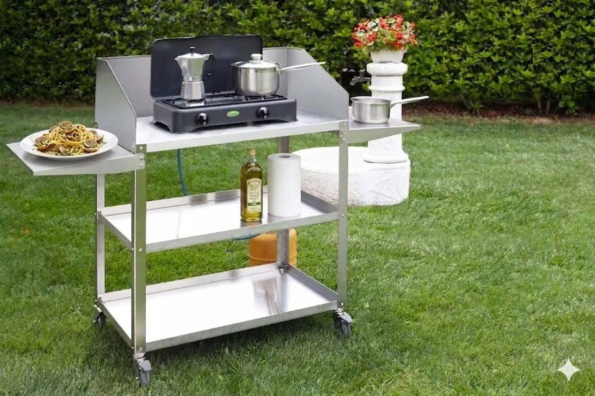 CFParker Fornello 2 Fuochi a Gas GPL Grigio Grafite per Uso Esterno Casa o Campeggio - 5326GSPGP
