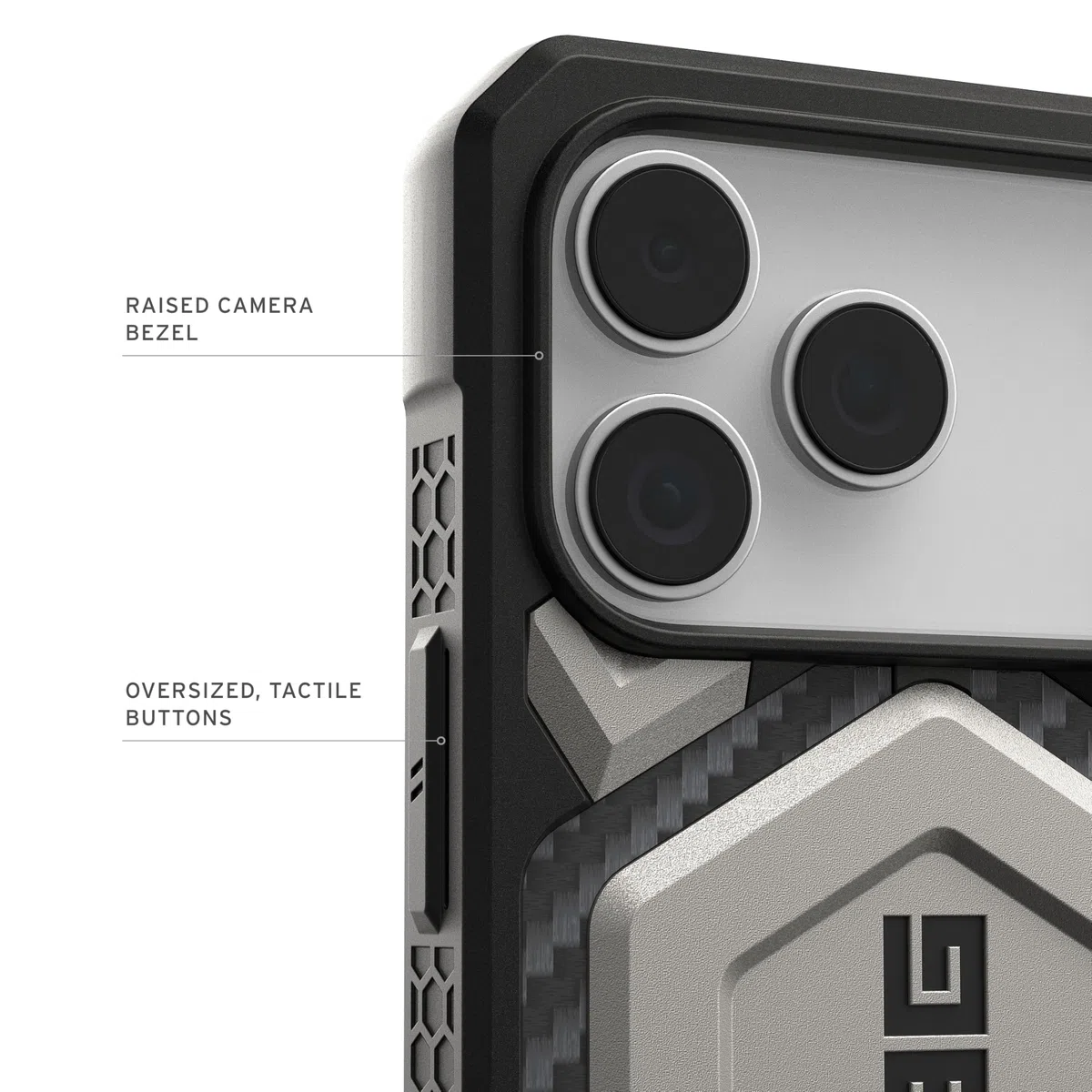 Urban Armor Gear Monarch Pro Case compatibile con Apple iPhone 17 Pro Max Custodia (Ricarica wireless/magnetica, Protezione a 5 strati) titanio